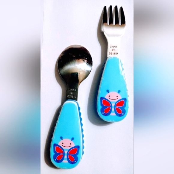 🦋 Skip Hop Zootensils Spoon & Fork Set - Cute Butterfly Motif  🦋 - Picture 5 of 8